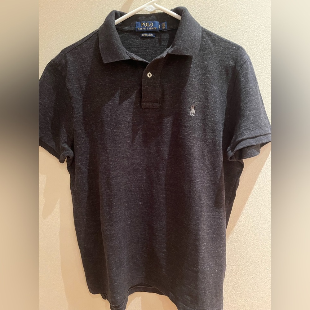 Polo by Ralph Lauren heather gray slim fit polo- large